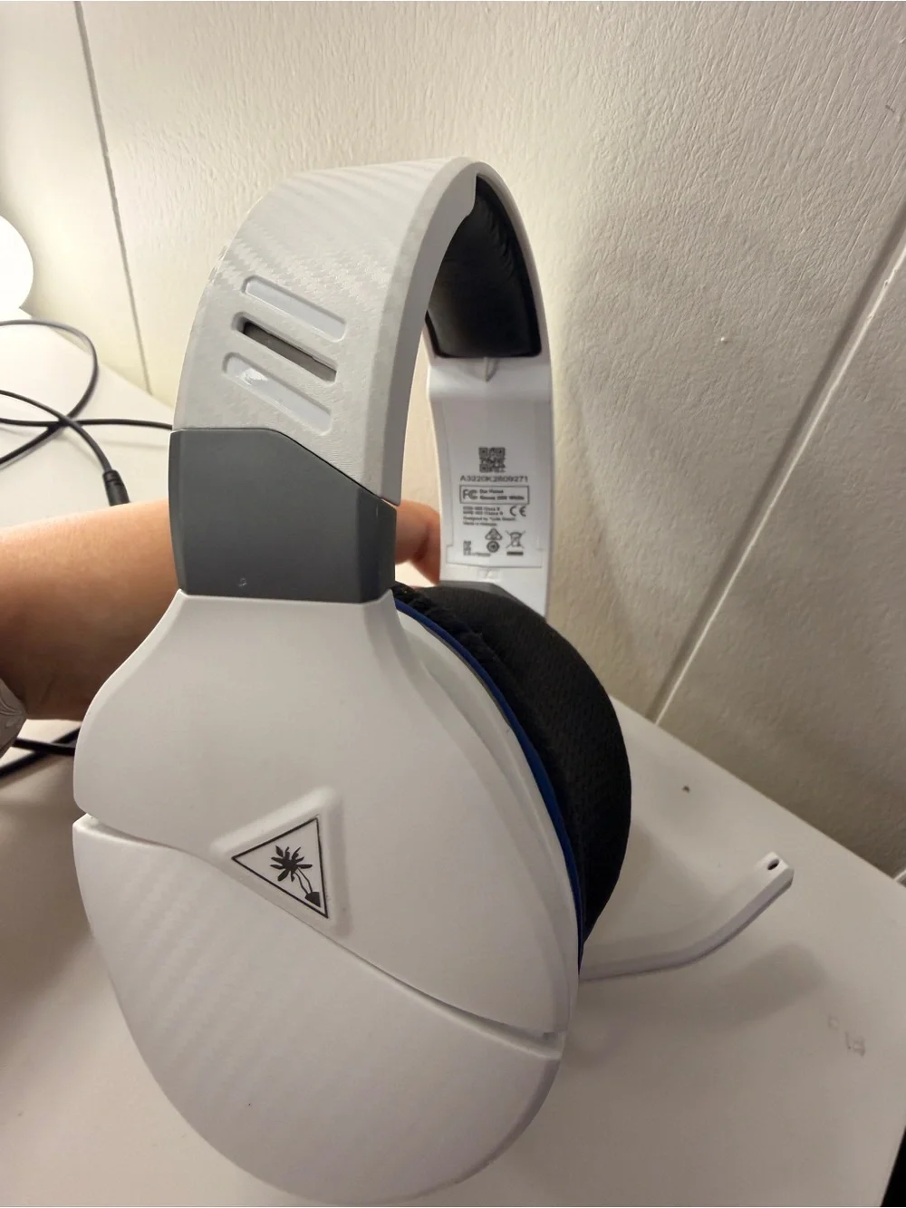 Turtle Beach White & Blue Gaming Headset with Microphone